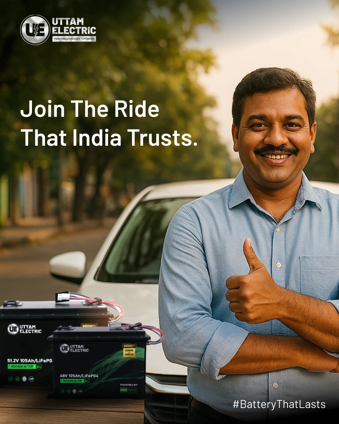 Uttam Electric product social post: Join the ride that India trusts